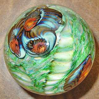 Sutherland Small Egg Undersea Reef Glass Paperweight  