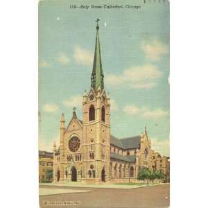  1950s Vintage Postcard Holy Name Cathedral Chicago 