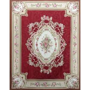   French Hand Knotted Aubusson Weave Area Rug S168