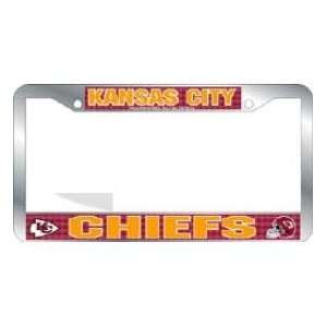 Kansas City Chiefs License Plate Frame Chrome Deluxe NFL  