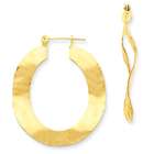 loops crafted of 14 karat tri color gold these earrings secure with 