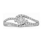 carat diamond 14k white gold braided flower cluster engagement ring