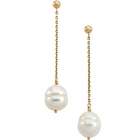 Body Candy 14K Yellow Gold Freshwater Pearl Circle Chain Drop Earrings