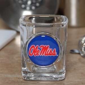 Mississippi Rebels 2oz. Domed Logo Square Shot Glass  