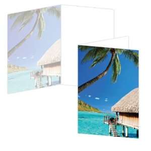  ECOeverywhere Tiki Hut Boxed Card Set, 12 Cards and 