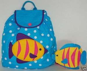 COLORFUL FISH BACKPACK & FREE MATCHING FANNY PACK   NEW  