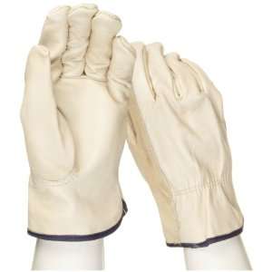 West Chester 990K B Leather Glove, Shirred Elastic Wrist Cuff, 10.25 