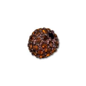  8mm Chocolate Glaze   Smoked Topaz Round Pavé Bead Arts 
