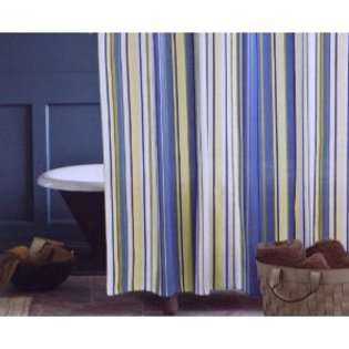   Stripe Grommet Top Fabric Shower Curtain   72 X 72 Inches 