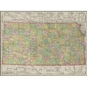  McNally 1895 Antique Map of Kansas