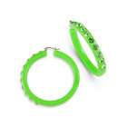 VistaBella Green Acrylic Peridot Swarovski Crystal Hoop Earrings