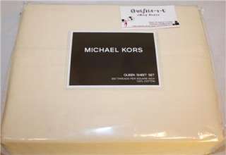 Michael Kors Queen Ecru Cream Ivory Sheet Set 4pc 300TC  
