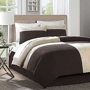 Myles Micro Suede Queen Comforter Set in Tan/Brown Color  Home Essence 