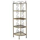   Corner Bakers Rack   Metal Finish: Sand, Option: Without Brass Tips