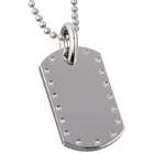    Black and Blue Jewelry Stainless Steel Diamond Dog Tag Necklace