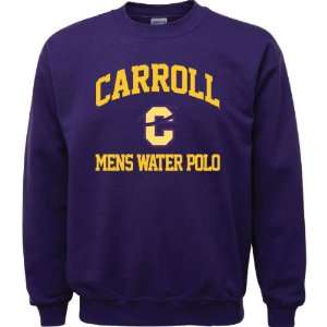 Carroll College Fighting Saints Purple Mens Water Polo Arch Crewneck 