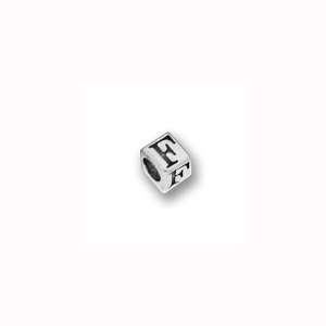  Charm Factory Pewter 4 1/2mm Alphabet Letter F Bead: Arts 
