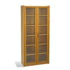   Mid Century Danish Bookcase with Glass Doors   Color Solid Walnut