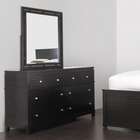 InRoom Designs Cabo Double Dresser and Mirror Set in Chocolate Brown