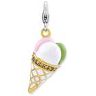 Jewelry Adviser Sterling Silver Enameled 3 D Gold Plated Ice Cream 