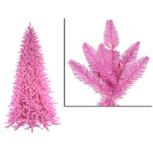   Pink Ashley Spruce Christmas Tree   Clear & Pink Lights 