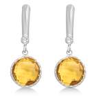 allurez citrine and diamond leverback drop earrings 14k white gold