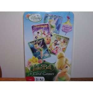    Disney Tinkerbell 4 in 1 Card Games Tin Box Set Toys & Games