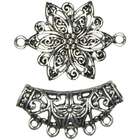 Cousin Jewelry Basics Metal Pendant 1/Pkg Silver Swirl Flower