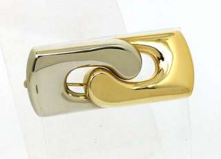 CARTIER TWO TONE 18K GOLD LADIES GEOMETRIC PIN BROOCH  