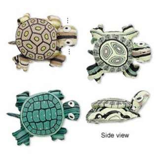 Fimo Poly Clay 3D Turtle Large Focal Beads 20 23mm  