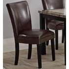 Coaster Set of 2 Parson Dining Chairs in Brown Faux Leather