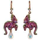 kirks folly hydra water dragon purple leverback earrings expedited 