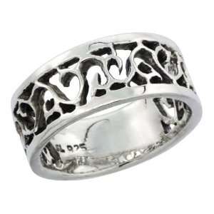   Cut Out Swirl Ring Band, 11/32 in. (9 mm) wide, size 10.5 Jewelry