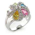 Rings   Fashion Jewelry   Womens Rhodium Plated Brass Ring with a 