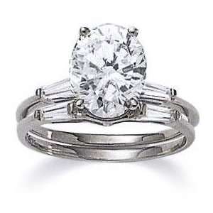 Ziamond Cubic Zirconia 1.5 ct. Oval Baguette Solitaire With Matching 