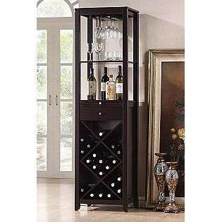 Austin Brown Wood Modern Wine Tower  Baxton Studio For the Home 