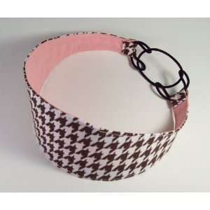 Womens / Teens Fashion Headband   Featuring a Brown Houndstooth 