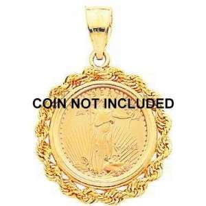    14K Gold Bezel Jewelry for 1/10oz American Eagle Coin: Jewelry