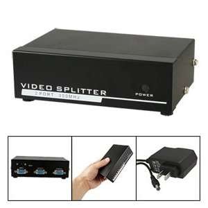   RGB 1 In 2 Out VGA Ports 2 Way Splitter Switch w Power Adapter