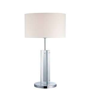  Metal Table Lamp with Clear Acrylic Accent in Chrome 