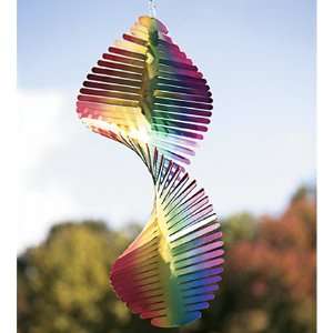    Cut Steel Rainbow Spiral Wind Spinner Mobile Patio, Lawn & Garden
