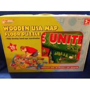  Wooden USA Map Floor Puzzle Toys & Games