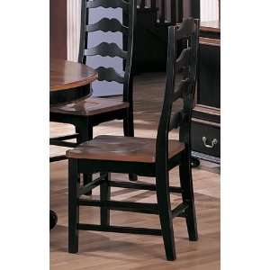  Black & Dark Maple Dinette Side Chairs By Coaster 