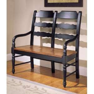  Bench Finish in a Hand Distressed Weathered Black and 