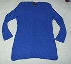 MERCER & MADISON BLUE CARDIGAN SWEATER WITH V NECK & FRONT TIES & 3 