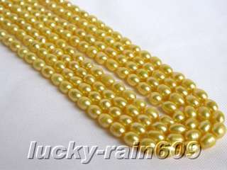 Genuine 1 piece yellow rice golden pearls loose beads  