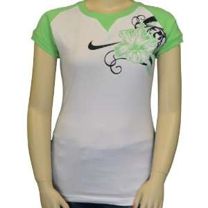   womens Active T Shirt White/Lime Green X Large: Sports & Outdoors