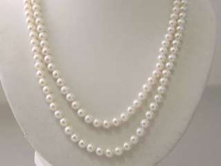 DOUBLE LARGE WHITE AKOYA PEARL 14K NECKLACE  20 & 22  