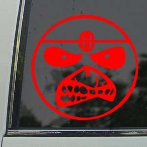  Smile Face Eddie Iron Maiden Band Red Decal Car Red 