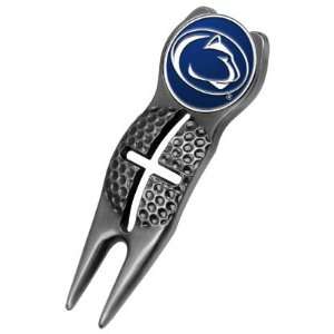 Penn State Nittany Lions Black Nickel Crosshair Divot Tool:  